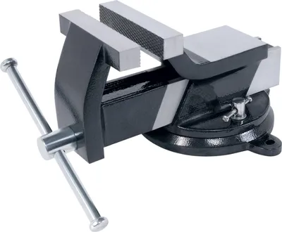 Produktbild von Schraubstock aus Stahl mit drehbarer Basis-Größe:100mm