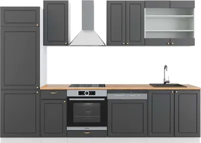 Obrázek produktu pro Kuchyňský kout Vicco Fame-Line Antracitově zlatá/bílá 300 cm , PD Dub, Model 42450
