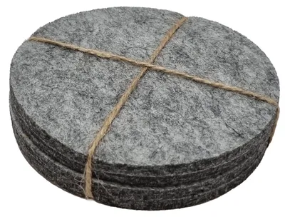 Produktbild von Filz Untersetzer Rund 10cm Grau 4er Set Tischschutz Kratzschutz