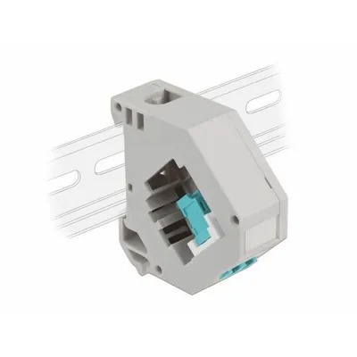 Produktbild von DeLOCK Hutschienenadapter mit Keystone LC Duplex Buchse zu LC Duplex Buchse aqua, Aqua-Farbe, Grau, Weiß, LC, LC, Weiblich, Weiblich, Kunststoff