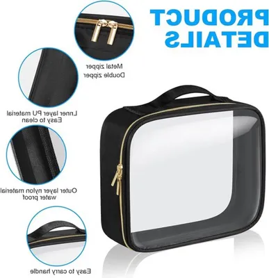 Wasserdichte PVC Kulturbeutel Set von 4 - Transparente Reisetasche für Make-up und Toilettenartikel, 25x22x3,5cm