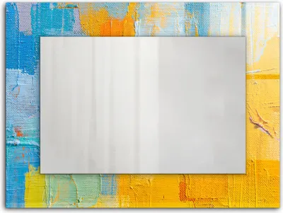 Zdjęcie produktu dla Abstrakcyjny obraz olejny – Lustro Prostokątne z Printem 80x60 cm – Nowoczesne – Dekoracyjne Na Ścianę