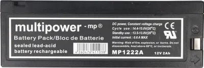 Produktbild von Multipower MP1222A 12V 2,2Ah ersetzt LC-SA122R3BG Bleiakku AGM Blei Gel Akku
