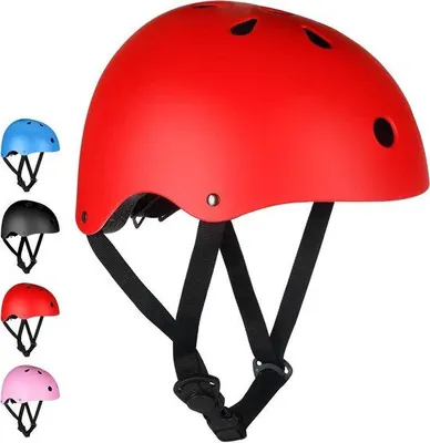 Produktbild von Kinderfahrradhelm – Sicherheitshelm für Kleinkinder – Ideal für Outdoor-Aktivitäten – Verstellbare Passform – 50-58 cm – Rot