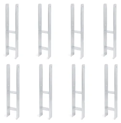 Zdjęcie produktu dla Alberts 8 x wsporniki słupków H, 116x600 mm, grubość materiału 5 mm, głębokość 60 mm, ocynkowane ogniowo