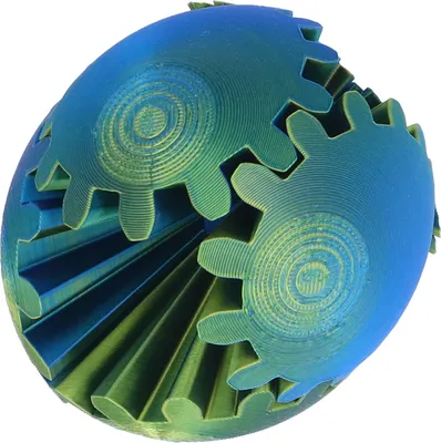 Image de jouet anti-stress en forme de balle à crémaillère imprimée en 3D pour le bureau, cube tournant en douceur pour la relaxation et la régulation de la tension