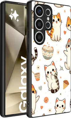 Produktbild von Handyhülle passend für Samsung Galaxy S24 Ultra mit Katzenaufdruck - TPU Back Cover Case Cat Design