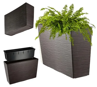 Zdjęcie produktu dla Doniczka, trwały design, zintegrowany system nawadniania, czekolada