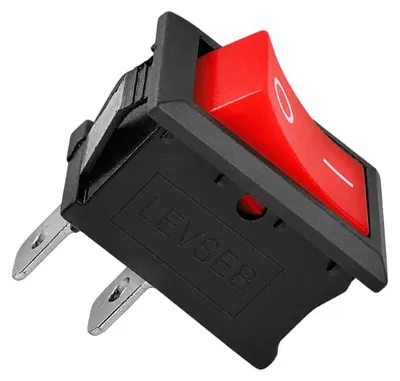 Mini-Tuimelschalter KCD1, 250 V, 6 A, 2-polig, rot, 19x13 mm, Snap-in