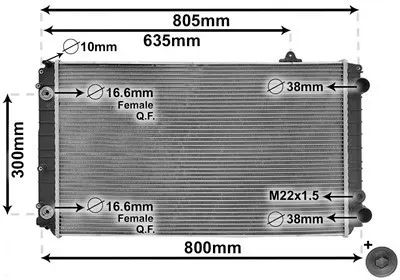 Produktbild von VAN WEZEL 03002252 Kühler Wasserkühler Motorkühler für AUDI A8 (4D2, 4D8)