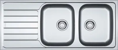 Produktbild von Franke SKX 621, Aufsatzwanne, Rechteckig, Edelstahl, Edelstahl, 2 Becken, Rechteckig