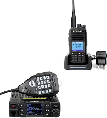 Produktbild von Retevis RT95 Dualband Mobilfunkgerät, Dual-Lautsprecher Mobilfunkgerät Bundle mit Retevis RT3S Dualband-DMR-Funkgerät, Digitales Analoges Funkgerät