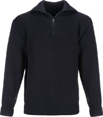 Produktbild von modAS Uni Troyer Seemannspullover Basic – Pullover Damen Herren mit Reißverschluss in Marine Blau Größe XL
