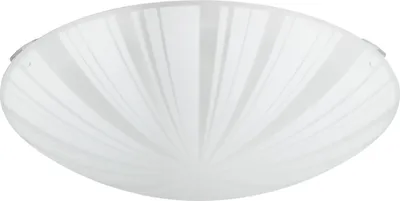 Produktbild von EGLO Deckenlampe Mars 1, 1 flammige Wandleuchte, Deckenleuchte aus Stahl, Farbe: Weiß, Glas: Weiß satiniert Motiv Strahlen, Fassung: E27