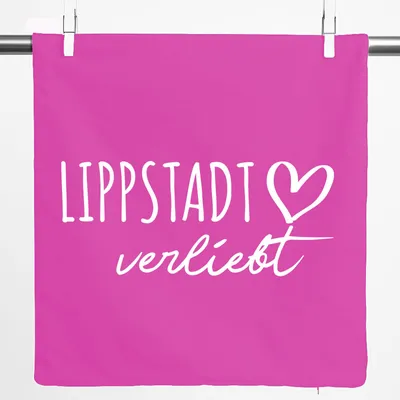 Produktbild von Huuraa Kissenbezug Lippstadt verliebt 40x40cm Fuchsia Baumwolle Dekokissenbezug Geschenkidee