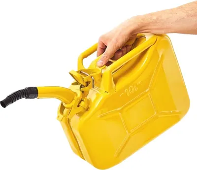 Produktbild von BW® Kraftstoffkanister Metall Benzinkanister 10 Liter mit Ausgießer - Gelb RAL 1018 - UN-Zulassung - Hergestellt in Europa