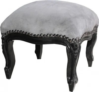 Immagine prodotto di Casa Padrino poggiapiedi barocco grigio / nero - Mobili in stile antico - Sgabello