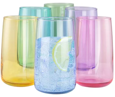 6er-Set Wasserbecher 490 ml bunt Cocktailgläser