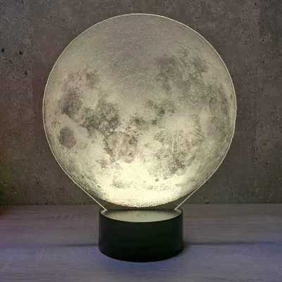 Image de Lampe 3D Lune – LED 16 couleurs – Idée Cadeau – Fabriquée en France