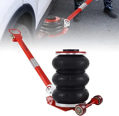 Produktbild von 3 Tonnen Pneumatischer Wagenheber 6600 LBS Druckluft Wagenheber Luftheber Luftwagenheber Air Jack für Familienautos LKW PKW - Rot, (