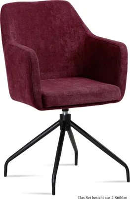 Produktbild von Armlehnstuhl drehbar (2er-Set) Donnie 57x87x60 Schwarz/Marsala