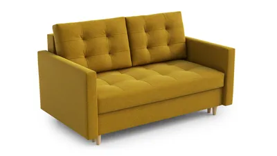 Image de AX LIVING Spaxton Canapé 2 places Petit 155 cm Jaune avec fonction couchage