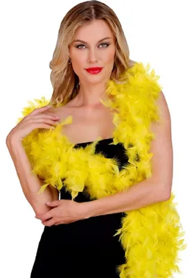 Produktbild von Federboa gelb 180cm uni Kostüm-Accessoire für Karneval Show Theater