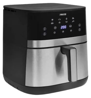 Produktbild von Princess 182474, Heißluftfritteuse, 7 l, 80 °C, 200 °C, Einzelbild, Schwarz, Edelstahl