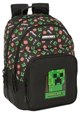 Productafbeelding van Safta Minecraft rugzak, 42 cm, compatibel met trolley, 2 hoofdcompartimenten