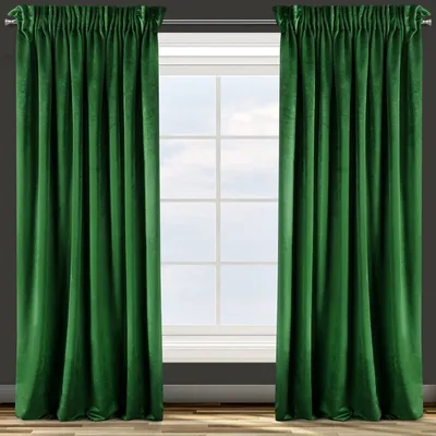 Produktbild von Design91 Vorhang TAYLOR grün 140x270 cm  Kräuselband Tunnelzug Tunneldurchzug