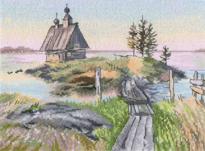 Obrázek produktu pro Sada pro vyšívání křížkovým stehem RTO „Ostrov“, 25 x 18,5 cm