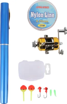 Obrázek produktu pro Miniaturní rybářský prut Přenosný kapesní rybářský prut s navijákem pro outdoorové aktivity Modrý