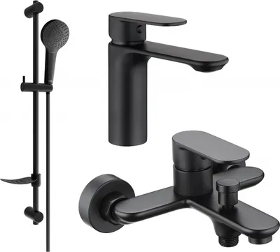 Produktbild von Mexen Milo DF05 Badewannenset, Schwarz - 71303DF05-70
