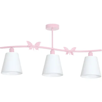 Zdjęcie produktu dla Lampa wisząca ALICE różowo-biała 3xE14x40W metal wym:40x75x15cm IP20 Milagro