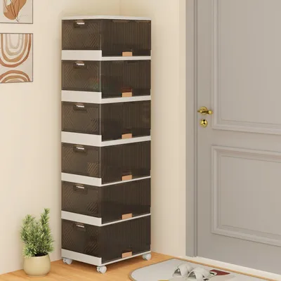 Image de Armoire à chaussures - Rangement à chaussures - Boîte de rangement - Boîte à chaussures - Rangement à chaussures - Empilable et pliable