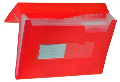 Obrázek produktu pro Teczka harmonijkowa A4 z gumką, czerwona, 13 przegródek