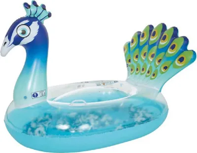Produktbild von Happy People Schwimmtier Pfau mit echten Federn 145x94x94 cm belastbar bis 80 kg