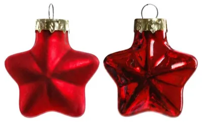 Produktbild von TrendLine Weihnachtskugeln Glas-Sterne 4 cm rot 12 Stück