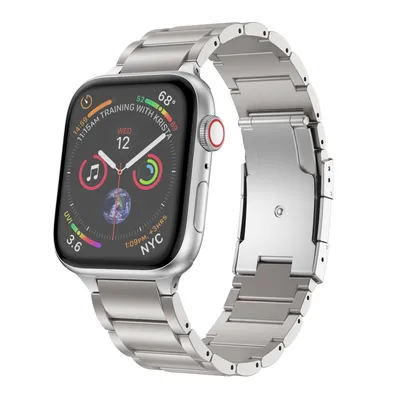 Produktbild von Strap-it Apple Watch 8 Titanarmband (Silber)
