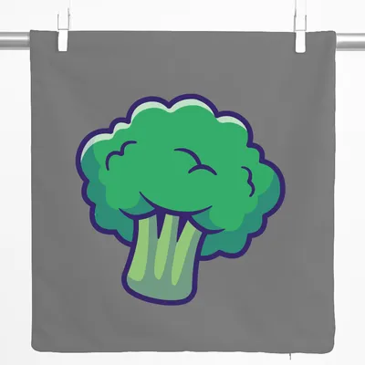 Produktbild von Huuraa Kissenbezug Brokkoli Comic 40x40cm Steel Grey Baumwolle Dekokissenbezug Geschenkidee
