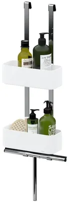 Immagine prodotto di Porta doccia da appendere - Acciaio inossidabile - Bianco - 25 x 65 x 13 cm