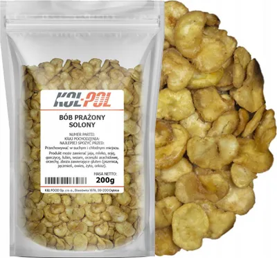 Zdjęcie produktu dla BÓB PRAŻONY SOLONY 200g Chipsy z bobu chrupiące Słona przekąska Kol-Pol