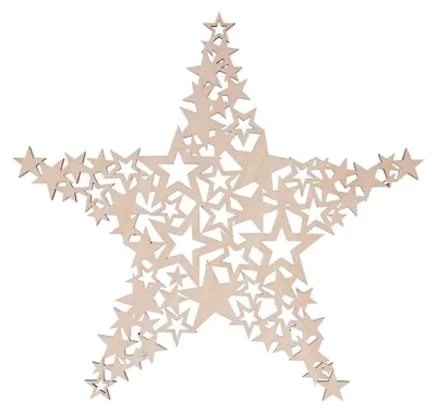 Produktbild von Holzstern,, natur, 21,7 cm ø, filigran, bestehend aus vielen kleinen Sternen, Weihnachtsdekoration, Dekohänger