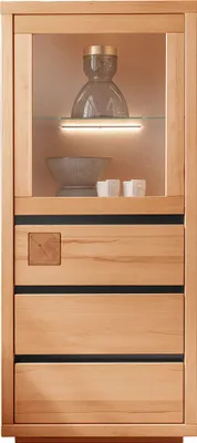 Produktbild von Highboard 65 cm breit modern in massiver Buche geölt WINCHESTER-69