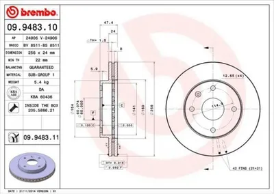 Immagine prodotto di 2x Disco freno BREMBO 09.9483.11