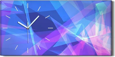 Produktbild von Wandbild Leinwand Bilder mit Uhr Geräuschlos 60x30 Abstrakte Kunst Geometrisch - weiße Hände