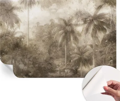 Produktbild von Selbstklebende Wandtapete - Dekorative Tapete für Wohnzimmer - Klebefolie für Wandbilder - Tapetenfolie für Wanddekoration - 104x70 cm - Exotische Landschaft