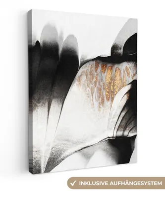 Produktbild von MuchoWow® - Leinwandbilder - Gold - Abstrakt - Design, Wandbild, Wanddeko Bilder Wohnzimmer, 30x40 cm