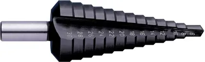 Produktbild von Stufenbohrer. HSS. 4- 5- 6- 7- 8- 9- 10- 11- 12 mm. TiAlN
