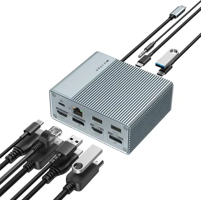 Immagine prodotto di HYPER HDG212B dock per laptop/ replicatore di porte Docking USB 3.2 Gen 2 (3.1 Gen 2) Type-C Argento